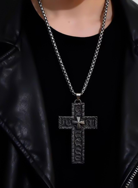 复古十字架金属链条项链男女通用