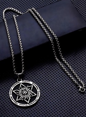 韩版朋克六芒星男女毛衣链