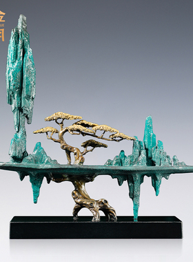 铜金岁月山居玄关新中式摆件