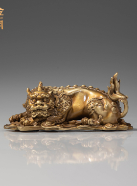 招財办公室谛听摆件纯铜装饰