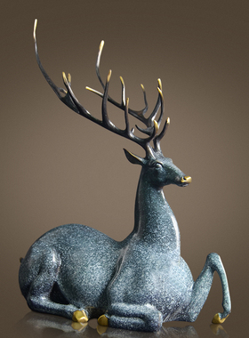 铜金岁月黄铜鹿摆件乔迁礼品家居