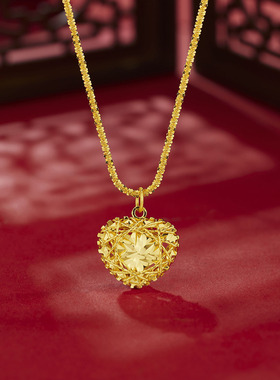 轻奢心形织梦网欧泊吊坠项链女