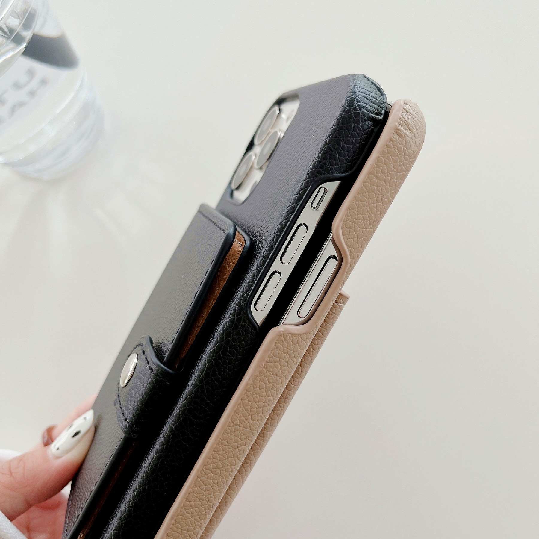 苹果16适用苹果15promax卡包手机壳零钱包iPhone13mini卡包14钱包XS放卡片XR翻盖X夹层8plus插卡12卡套保护套