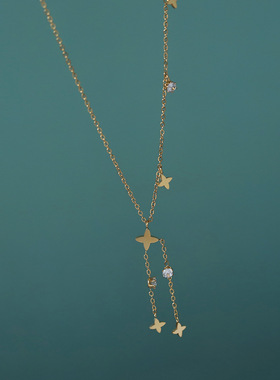 风铃草项链唯美流苏锁骨链女简约