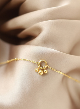 简约小金豆钛钢镀金手链