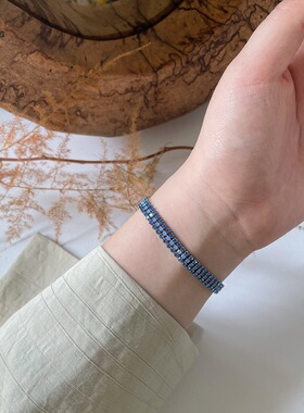蓝钻手链芮苼钛钢时尚