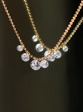露珠锆石闪钻轻奢小巧项链