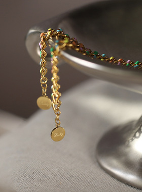 彩色手链芮苼钛钢镀金波西米亚