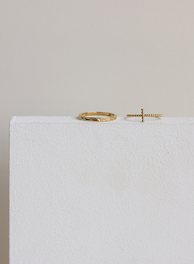 北欧锡纸十字钛钢戒指不掉色