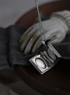 相片夹项链可打开收藏盒毛衣链