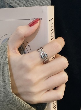 时尚简约开口镂空钛钢戒指