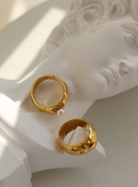 欧美重磅实心珍珠套戒