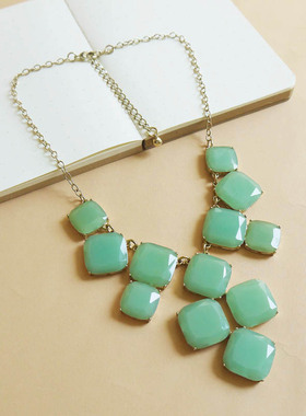 跨境通欧美原单品牌绿大宝石时尚项链全新女