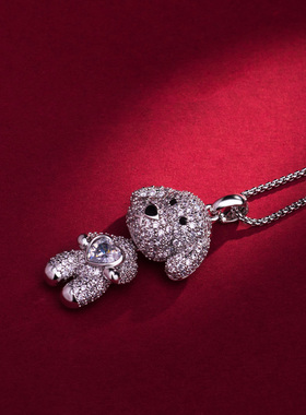 暖心小狗本命年毛衣链女可爱韩国