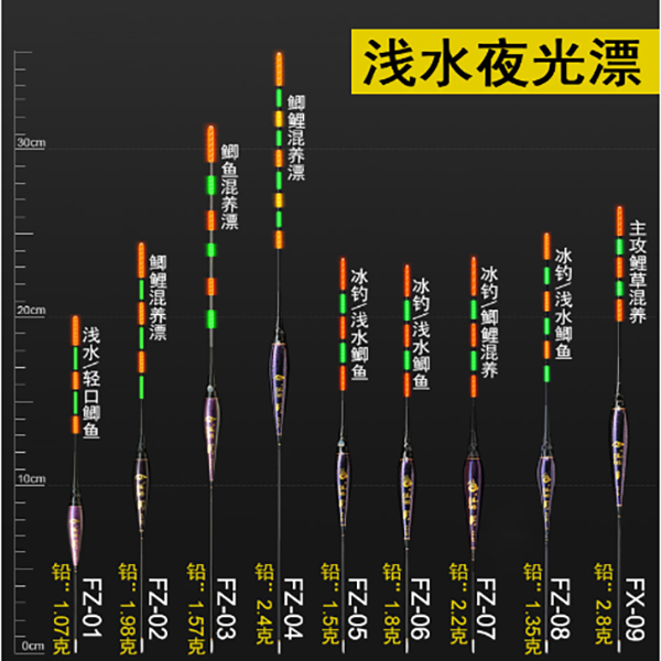 浅水夜光漂日夜两用短漂咬钩感应变色纳米夜钓硬尾电子浮漂鲫鱼漂 - 图1