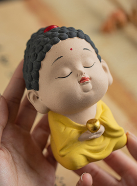 可爱Q版陶瓷小如来禅意摆件