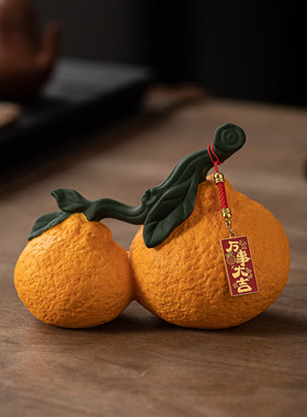 创意陶瓷仿真丑橘摆件