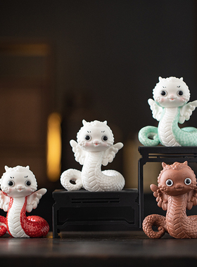 招财可爱生肖蛇摆件陶瓷工艺品