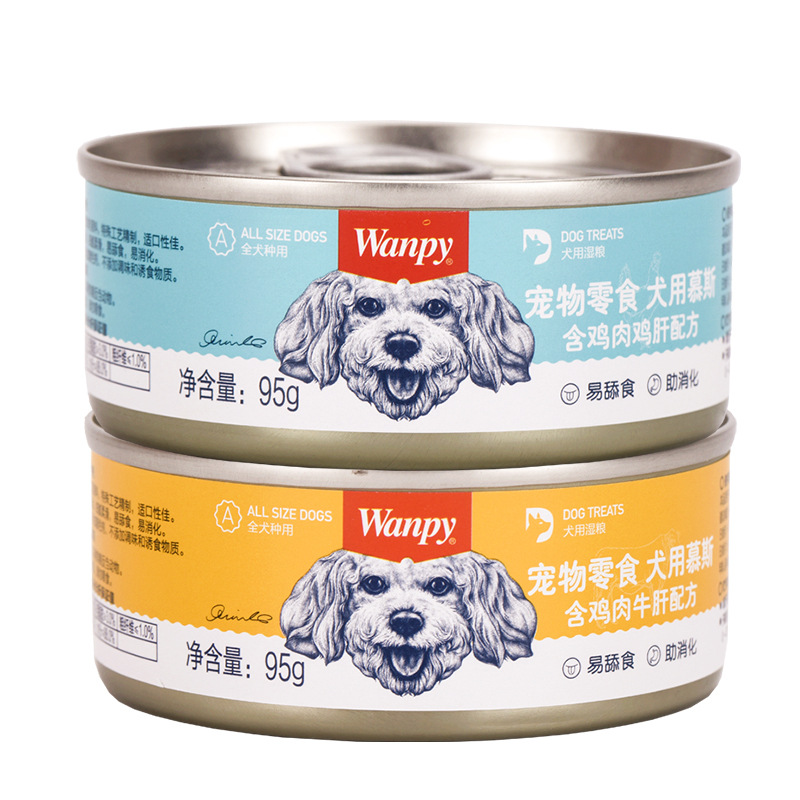 顽皮犬用慕斯狗罐头95g狗罐头湿粮狗零食湿粮拌饭妙鲜封包-图0