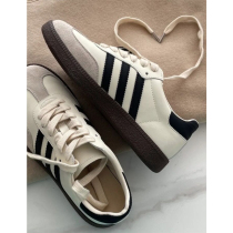 OMG giant chic wow ~ 2 5cm flat bottom comfort casual board shoes 100 hitch ~ three track bars with small white shoes Detraining shoes