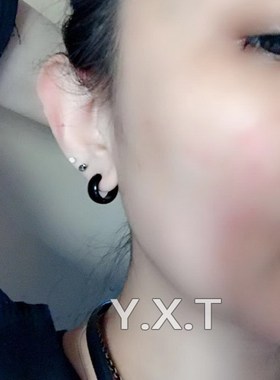 黑色耳扣合金日韩男女