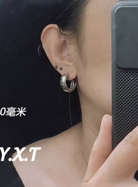 925纯银复古耳环男女宽大泰银