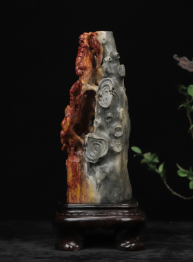 寿山石五彩结晶芙蓉花开富贵玄关