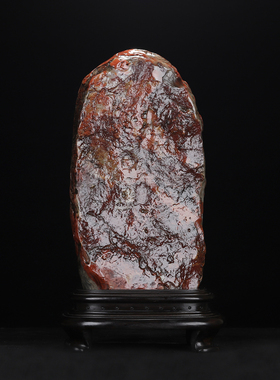 《龙腾祥云》寿山石高山大红袍石 办公室摆件玄关摆件摆设 工艺品