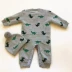 Mùa thu và mùa đông cộng với nhung dày nam và nữ cotton bé đan jumpsuit cotton bé len dày hacoat romper áo - Áo liền quần body dài tay bé trai Áo liền quần