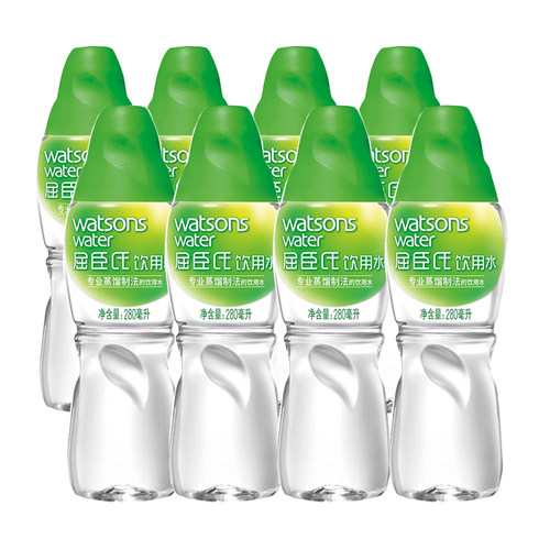 正品屈臣氏蒸馏水280ml*8瓶 水疗蒸脸湿敷补水美容敏感皮肤防过敏 - 图3
