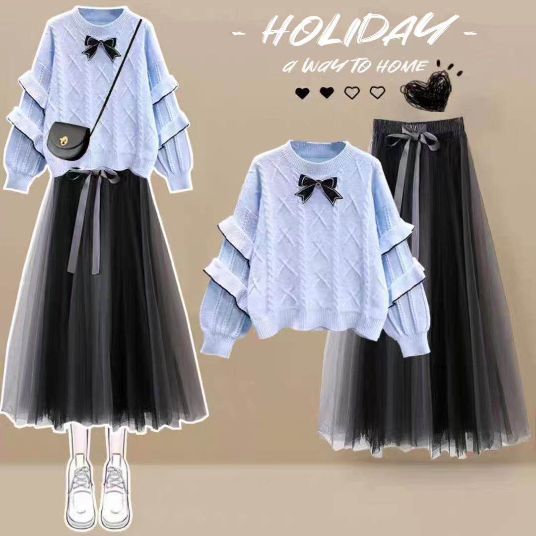 女童冬季穿搭一整套高级感超好看韩系毛衣中大童巨好看冬装裙子潮,淘宝优惠券,粉丝福利购,淘宝优惠卷