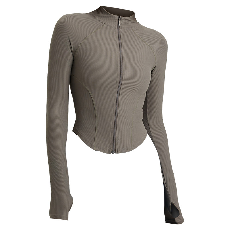 立领拉链外套女专业跑步夹克健身运动上衣长袖外套紧身显瘦瑜伽服,淘宝优惠券,粉丝福利购,淘宝优惠卷