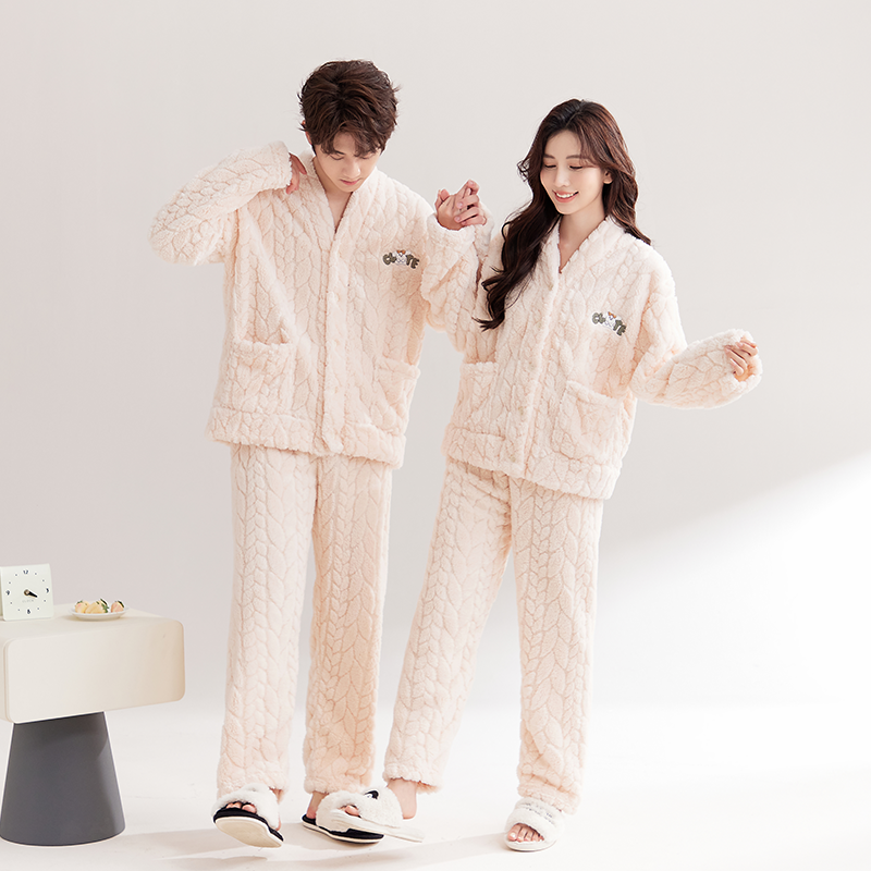 情侣睡衣女款秋冬季2024新款珊瑚绒加绒加厚法兰绒男士大码家居服,淘宝优惠券,粉丝福利购,淘宝优惠卷