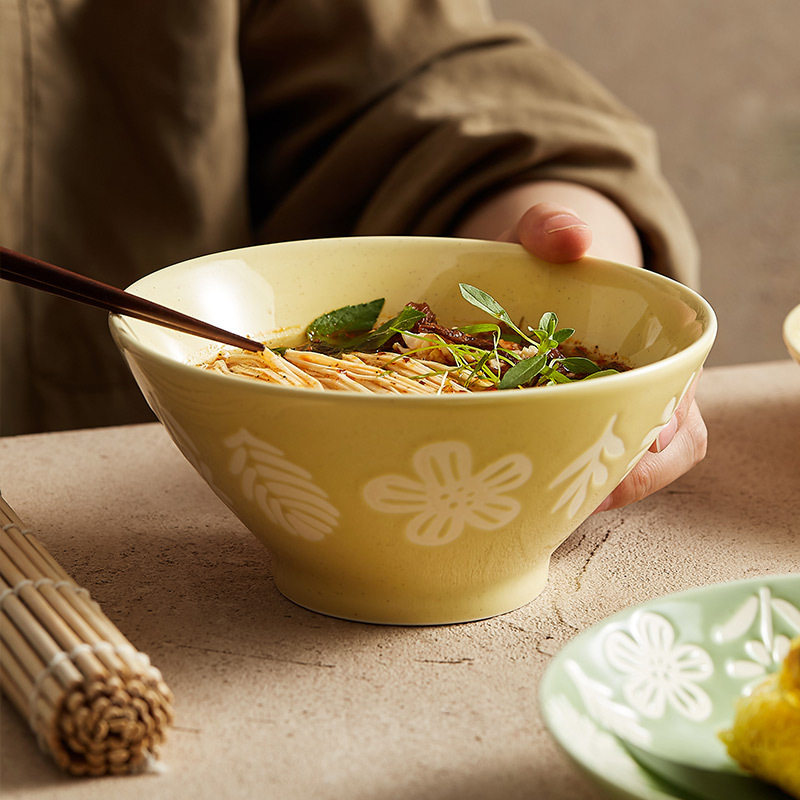 小森林陶瓷碗盘套装家用网红创意汤碗浮雕盘子高颜值米饭碗餐具组,淘宝优惠券,粉丝福利购,淘宝优惠卷