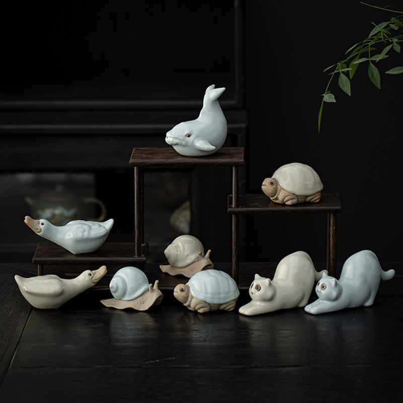 宇轩汝窑茶宠物喷水御猫手工可爱龟鸭蜗牛饰品精品茶玩茶艺可养小,淘宝优惠券,粉丝福利购,淘宝优惠卷