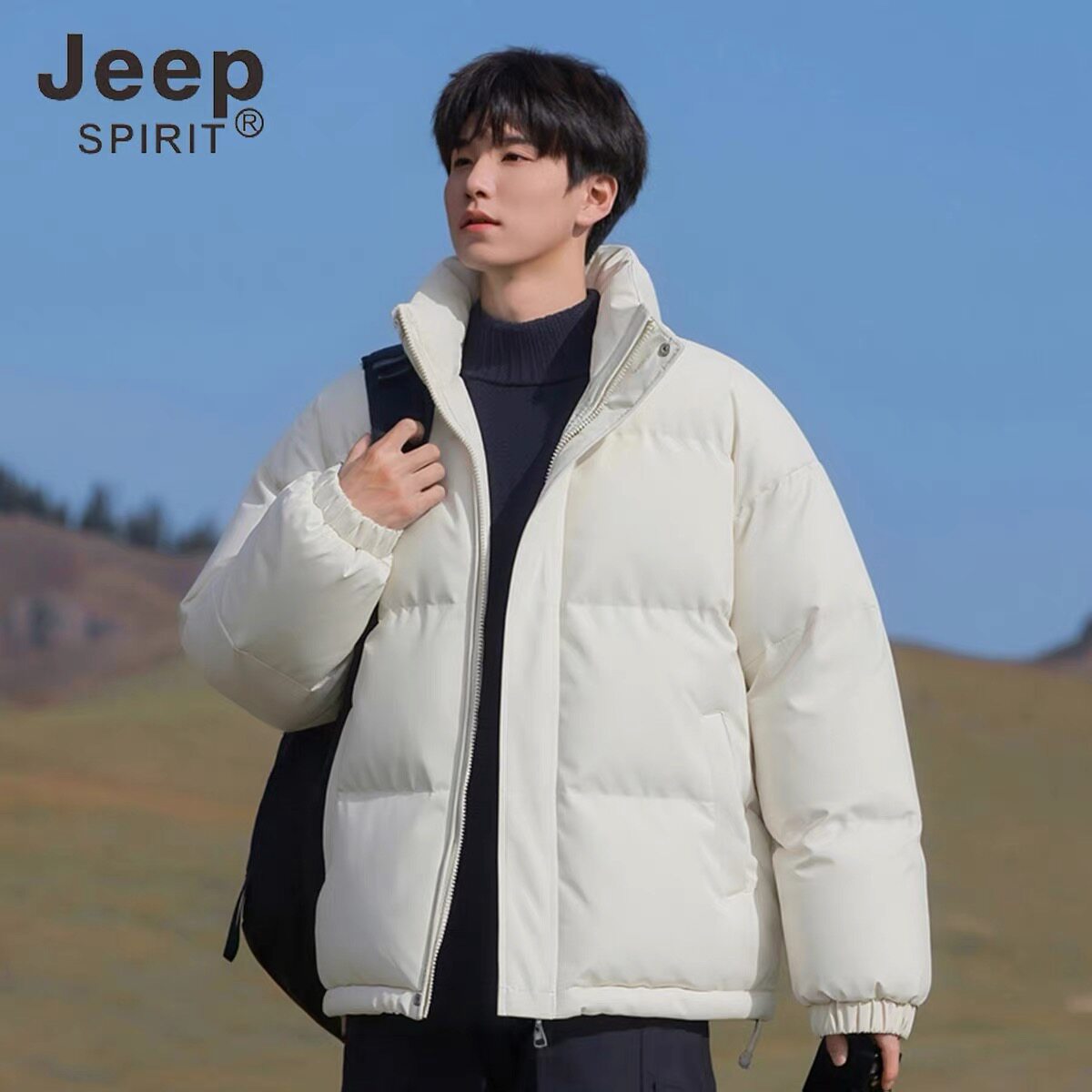 JEEP SPIRIT秋冬男士加厚立领保暖棉服
