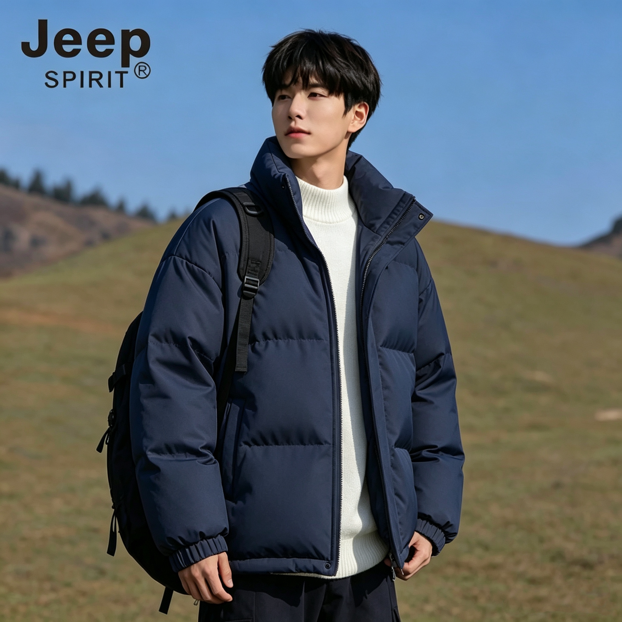 JEEP SPIRIT秋冬男士加厚立领保暖棉服