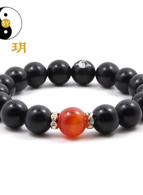 泗玥泗滨砭石手链情侣玄黄玛瑙