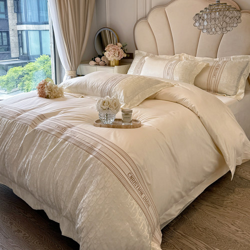 A类母婴级120支长绒棉全棉纯棉四件套轻奢高级感被套床单床上用品 - 图0