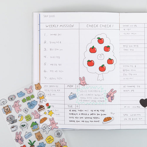 韩国Dailylike可爱插图2026年日记本日期型周计划日程本记事手帐 - 图1