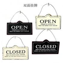 Eurostyle Retro American Style Shop Coffee Decoration Double-sided Wooden Doorplate Home Wall Decoration Listing