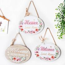 Creative Wood-door Truffle Eurostyle Retro Pendant Bifacial Shop Decoration Doorplate Home Decoration Hangings Welcome Cards