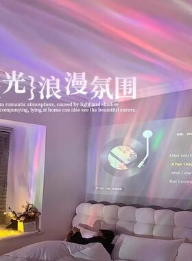 跨境北极光星空投影灯USB氛围月亮灯浪漫梦幻投影小夜灯卧室氛围