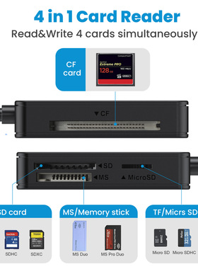 USB3.0四合一Type-C读卡器