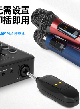 无线一拖二麦克风可调频大音量