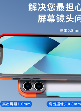 撞色硅胶边框iPhone15手机壳