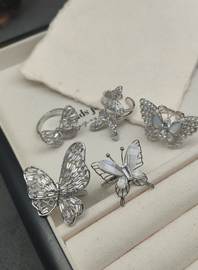 贝母闪钻锆石开口可调可莱玛戒指