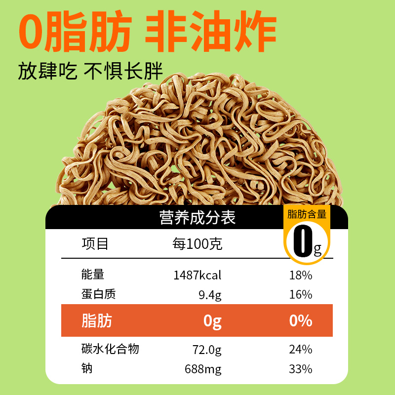 荞麦面方便面无糖精减0脂肪整箱代餐主食免煮泡面速食葱油拌面条 - 图1