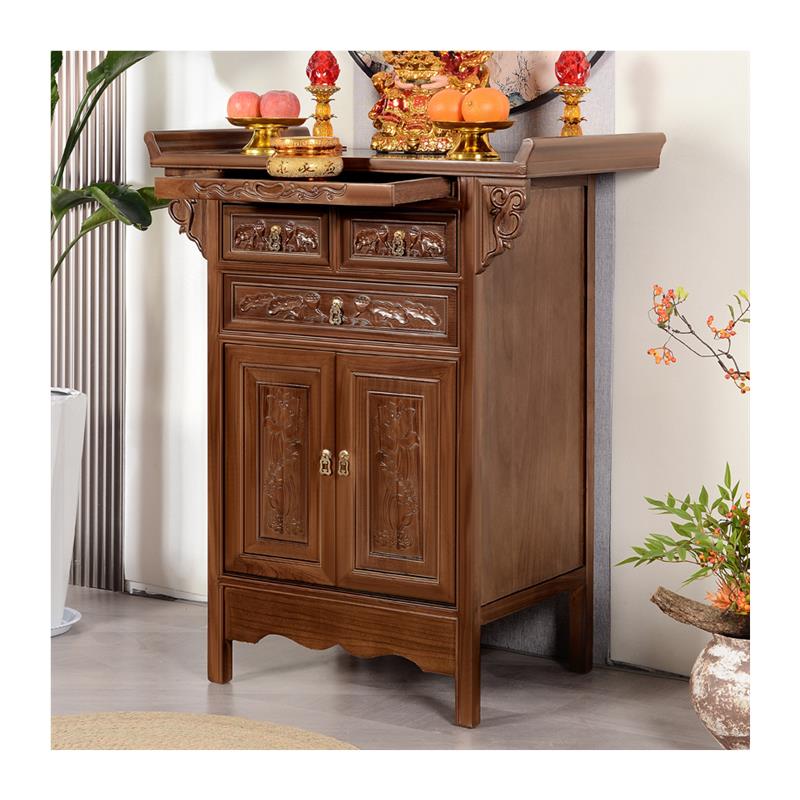 实木中式供香桌家用敬神香柜供柜供奉台新中式案台榆木供桌神台柜 - 图3