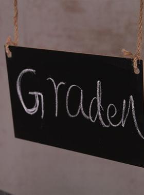 复古田园花架实木黑板小推车摆件阳台花店落地置物架家居店铺装饰